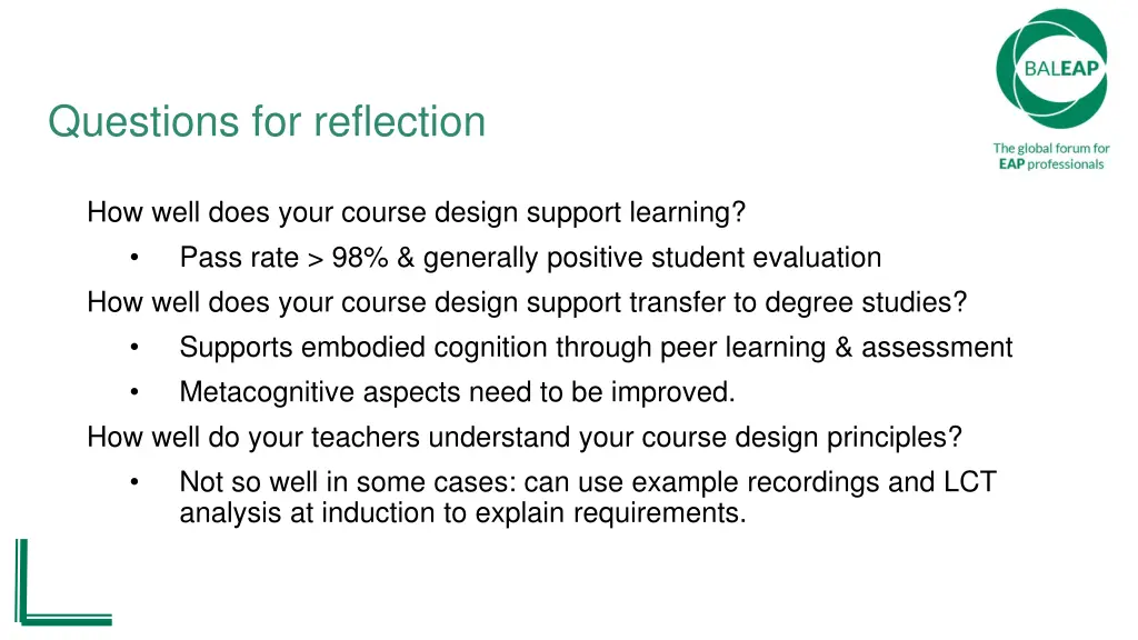 questions for reflection