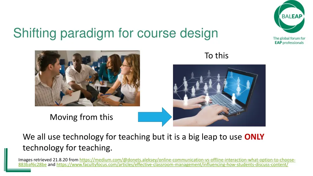 shifting paradigm for course design