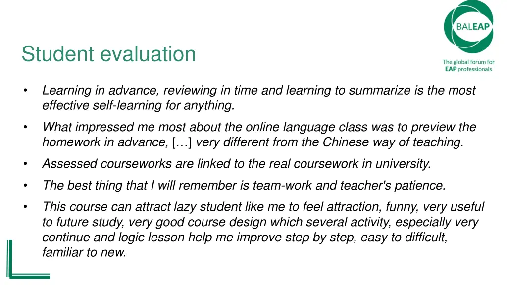student evaluation