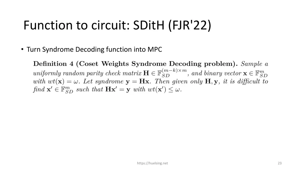 function to circuit sdith fjr 22