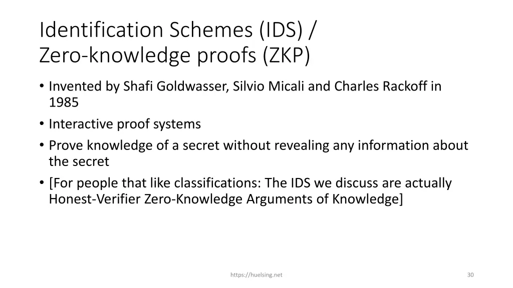 identification schemes ids zero knowledge proofs