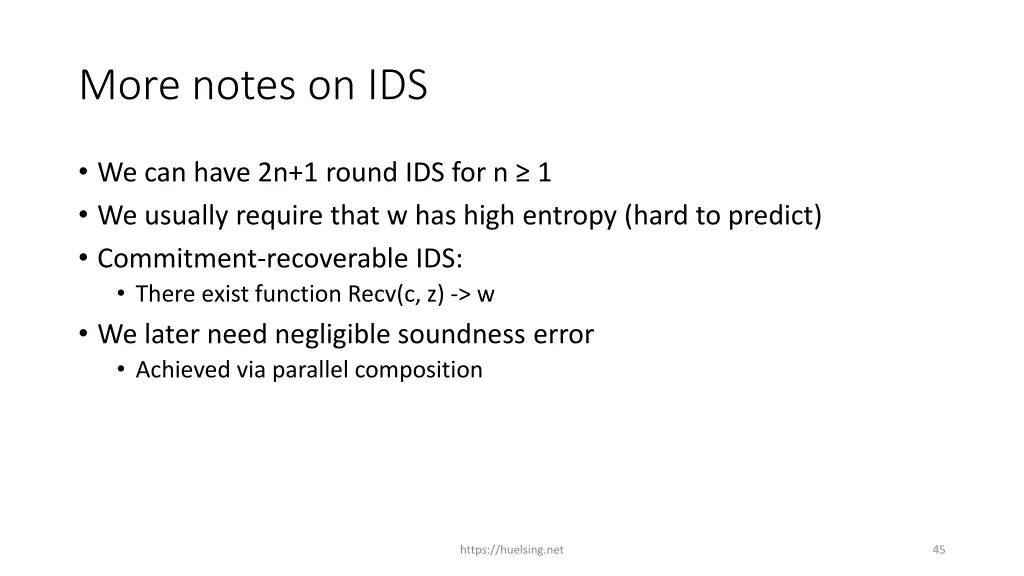 more notes on ids