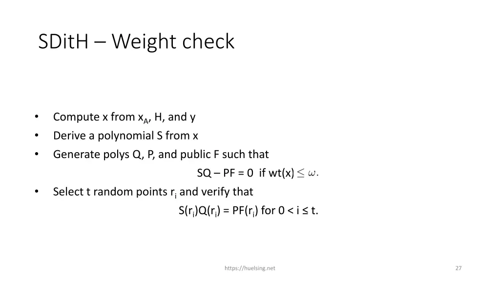 sdith weight check