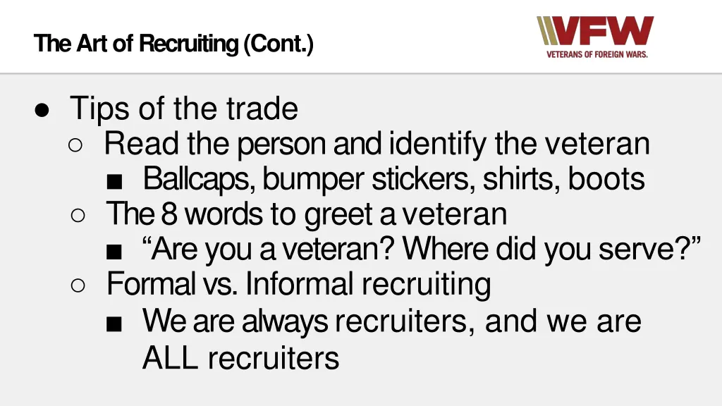 the art of recruiting cont 5