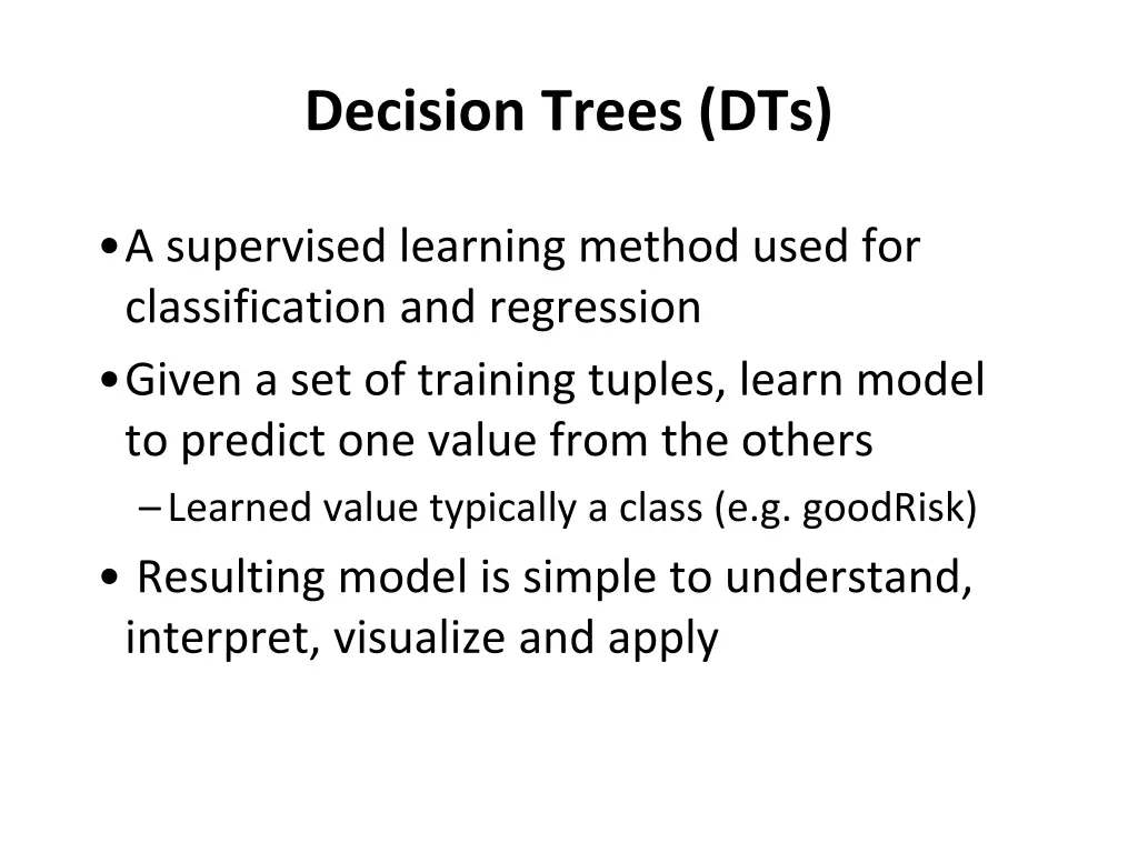 decision trees dts