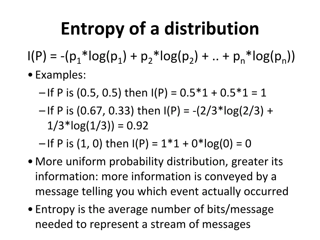 entropy of a distribution