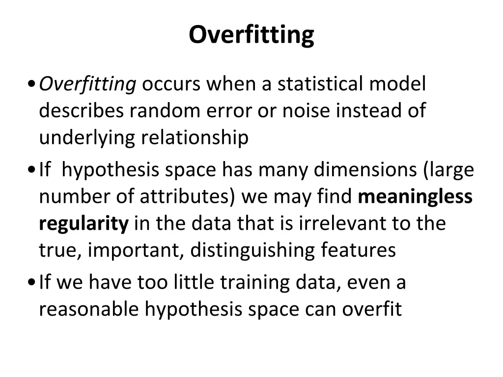 overfitting