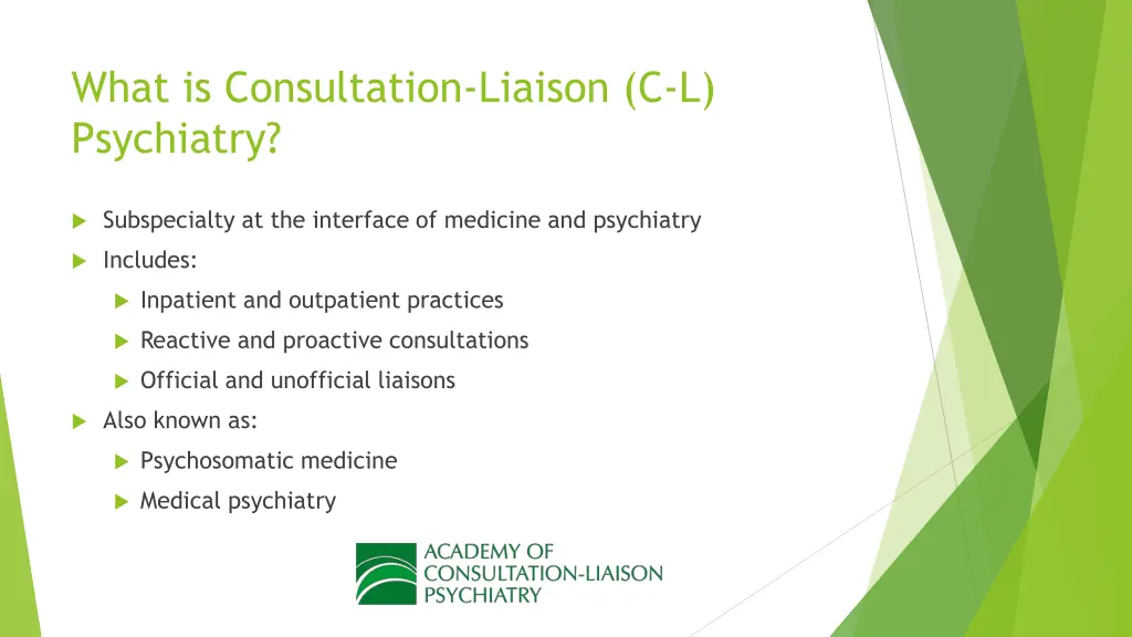 what is consultation liaison c l psychiatry