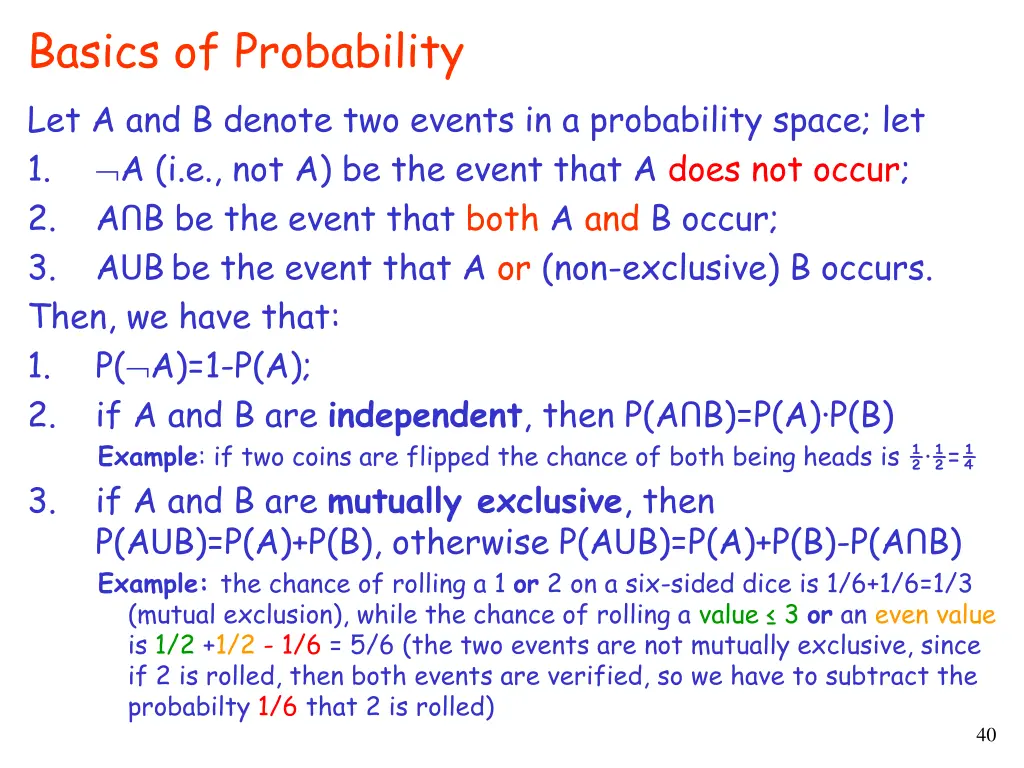 basics of probability let a and b denote