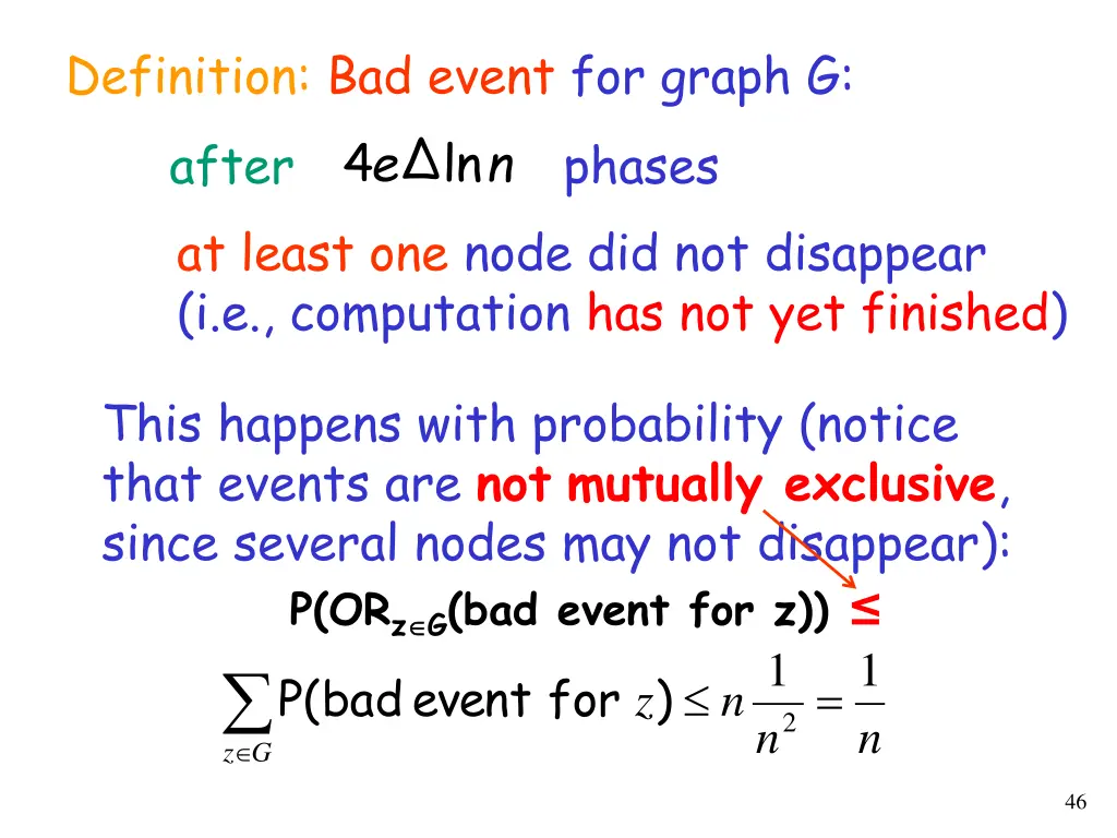 definition bad event for graph g ed ln 4
