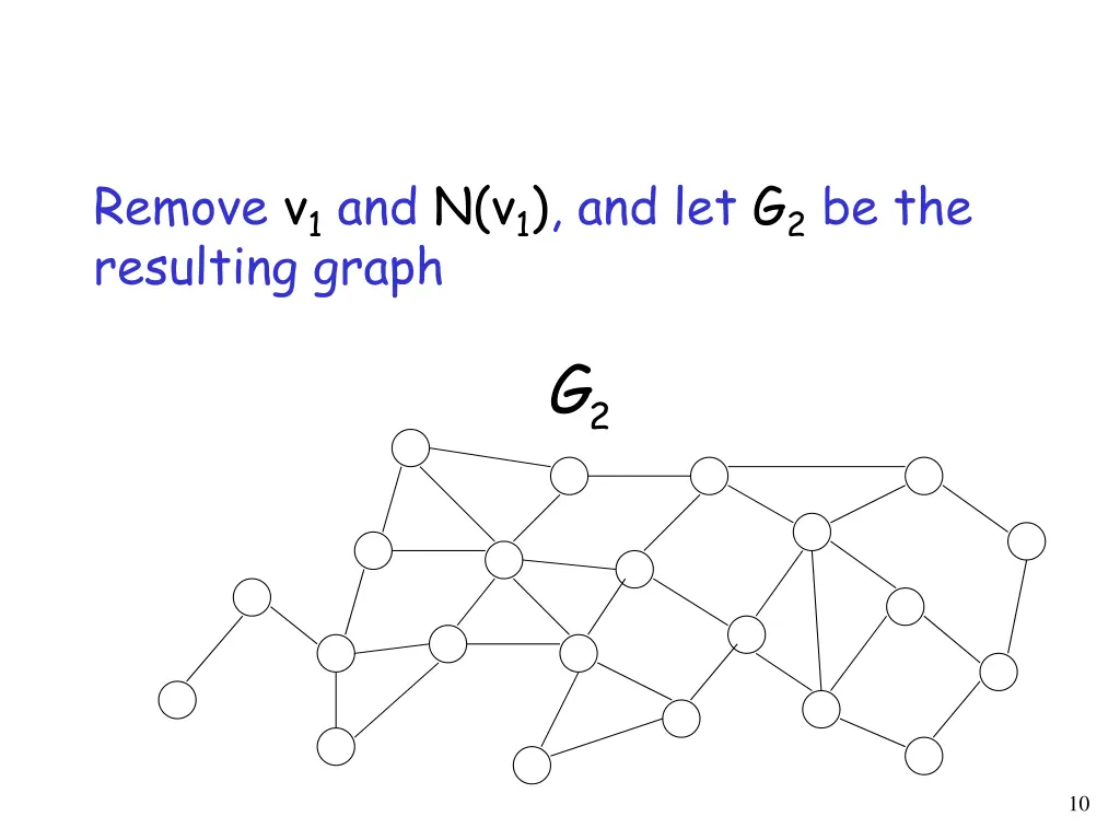 remove v 1 and n v 1 and let g 2 be the resulting