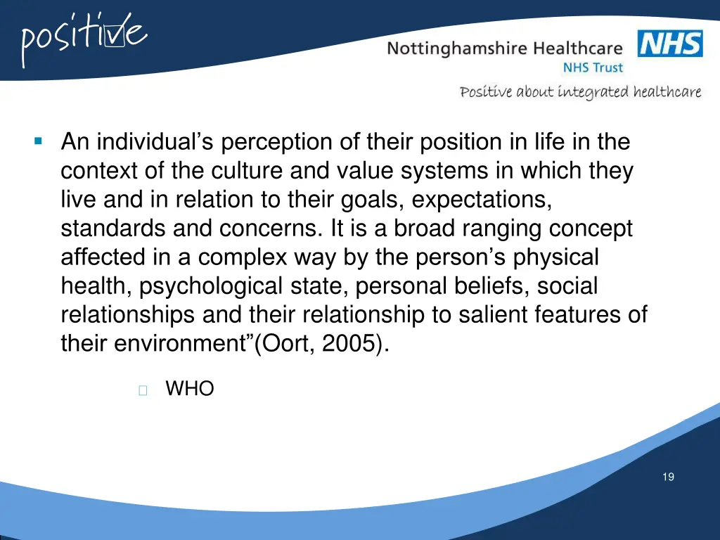 an individual s perception of their position