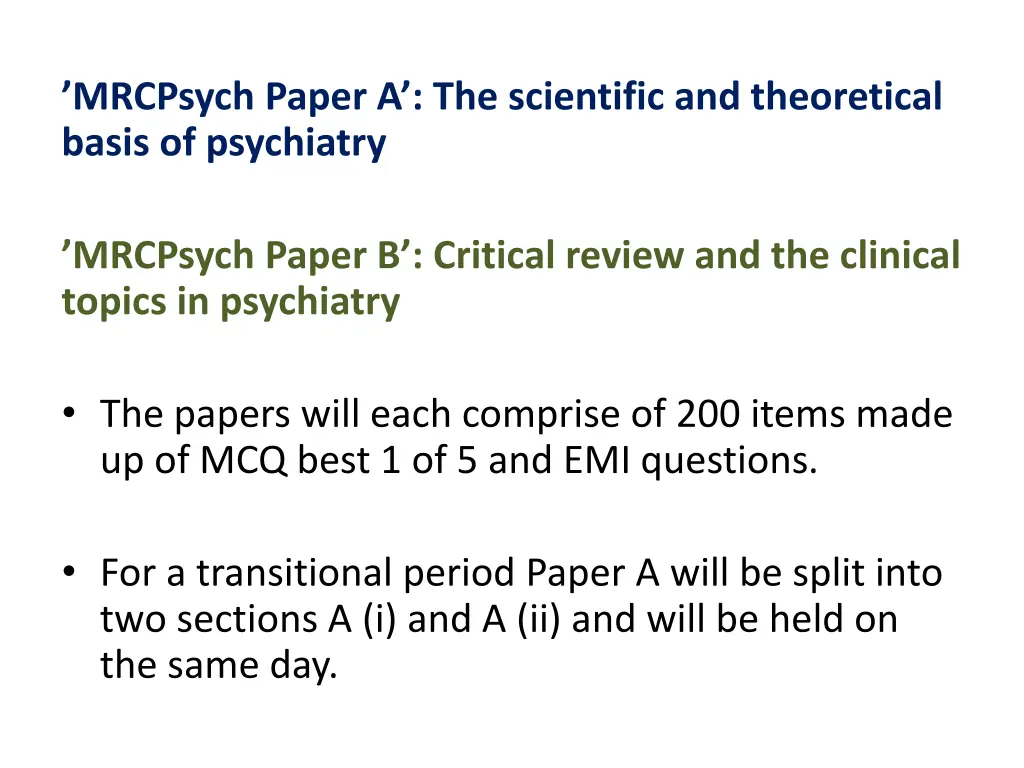 mrcpsych paper a the scientific and theoretical