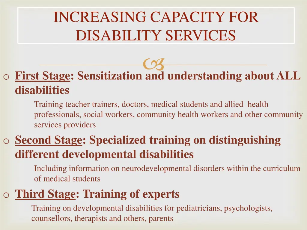 increasing capacity for disability services