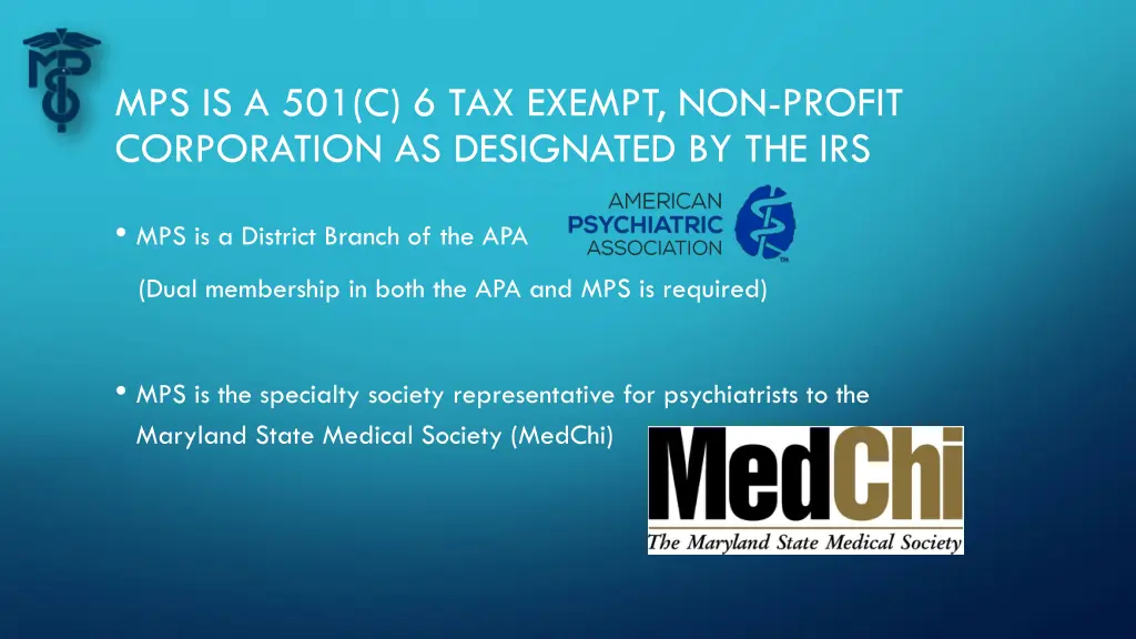 mps is a 501 c 6 tax exempt non profit