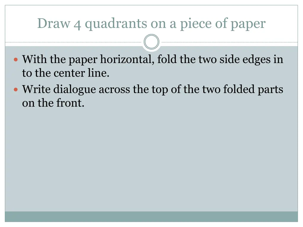 draw 4 quadrants on a piece of paper