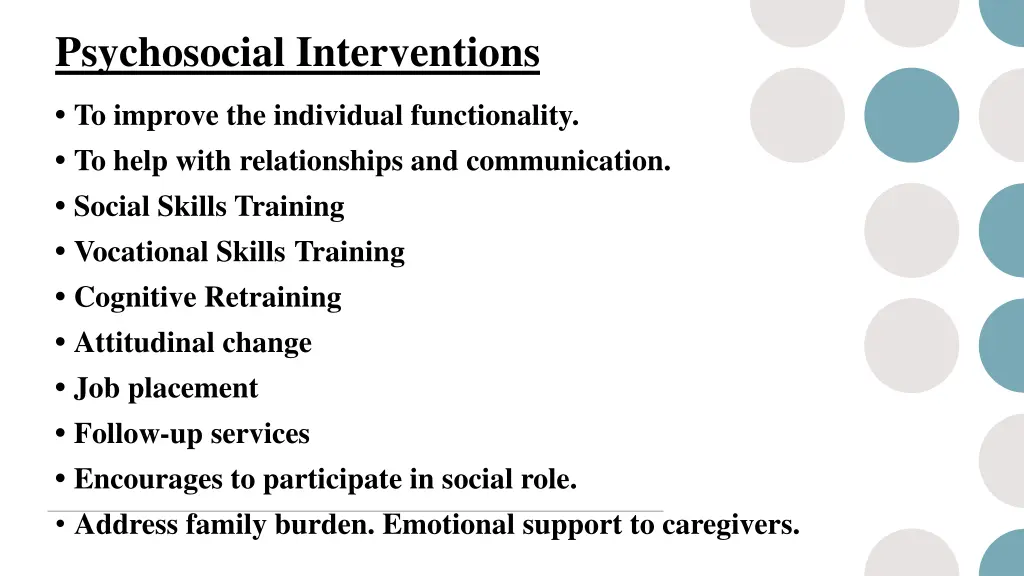 psychosocial interventions