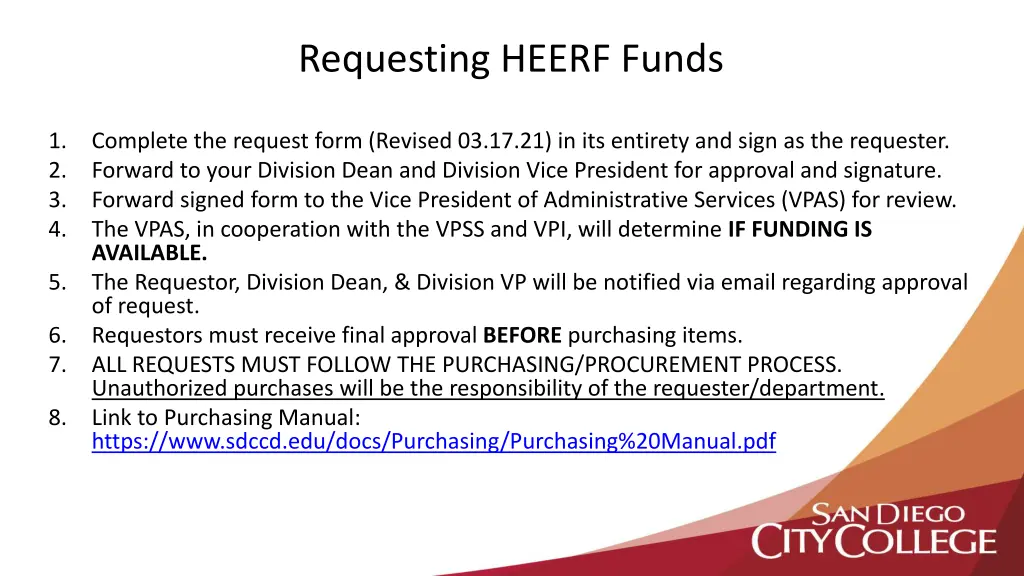 requesting heerf funds