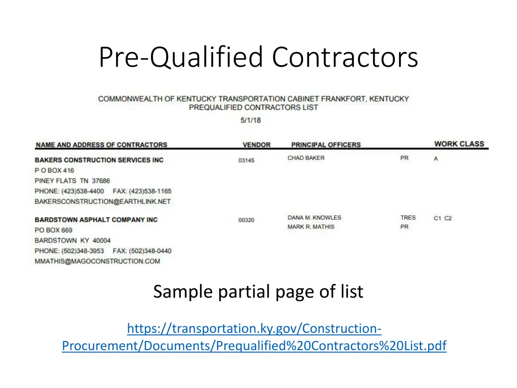 pre qualified contractors 1