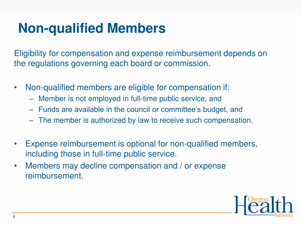 non qualified members