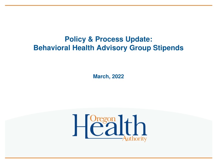 policy process update behavioral health advisory