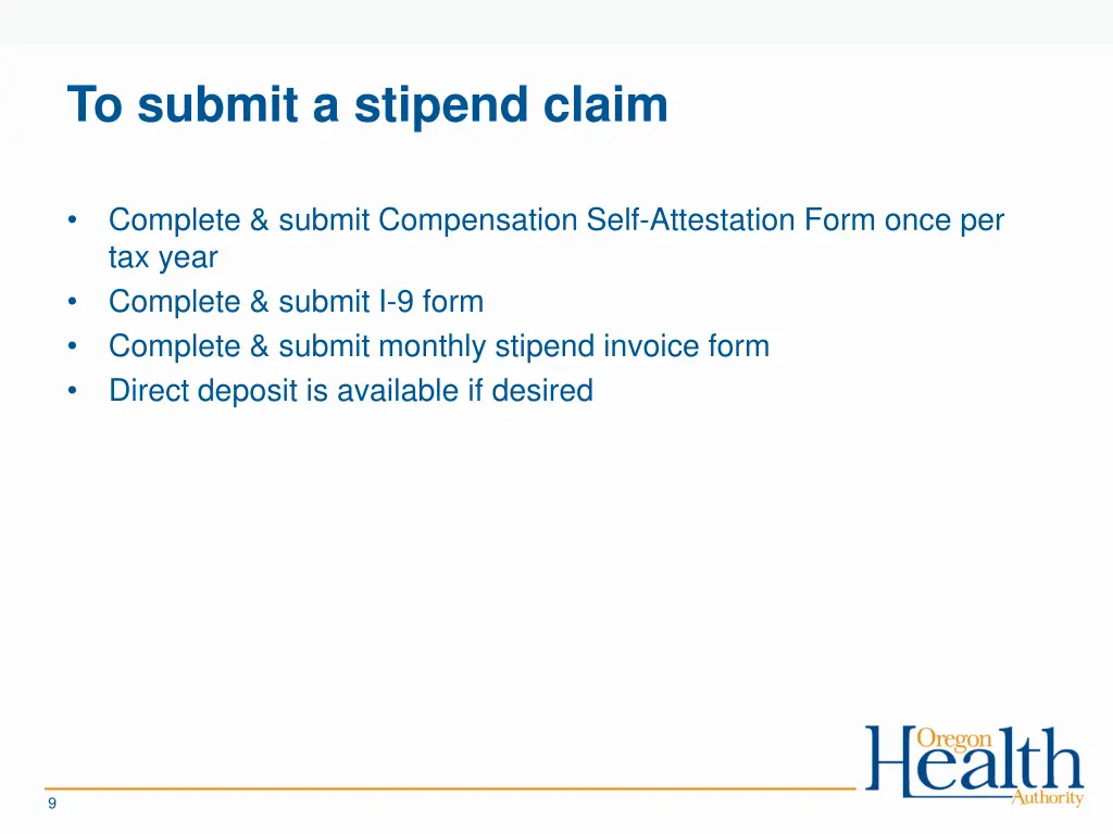 to submit a stipend claim
