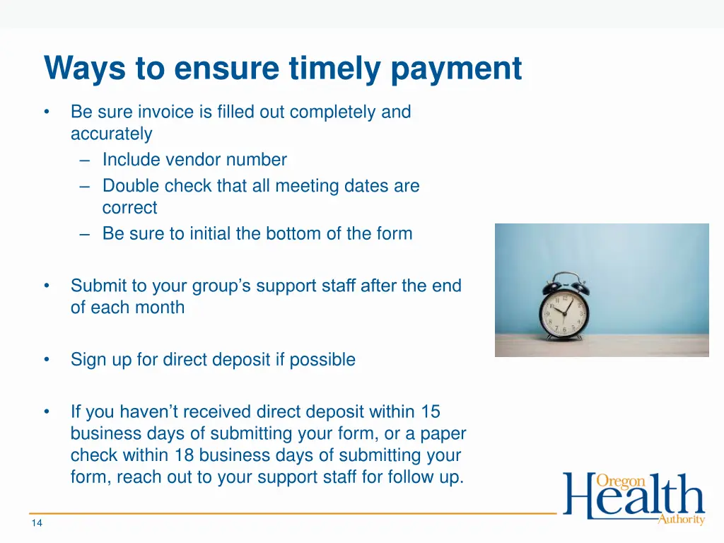 ways to ensure timely payment