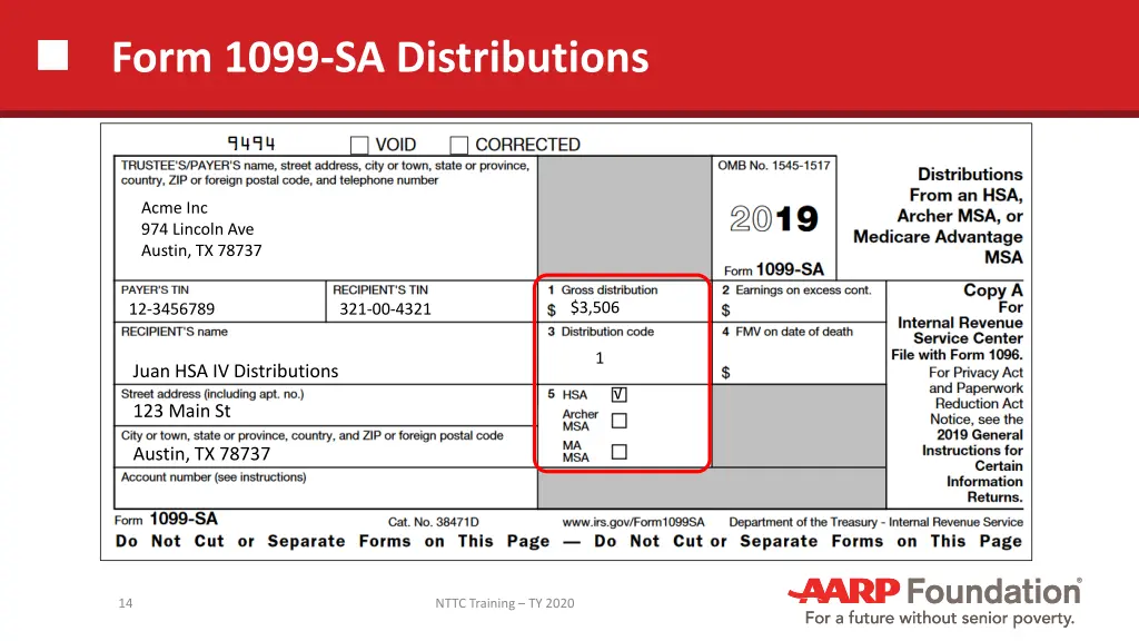 form 1099 sa distributions