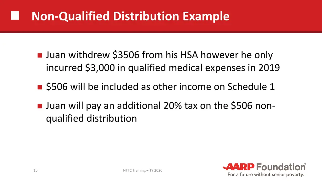 non qualified distribution example