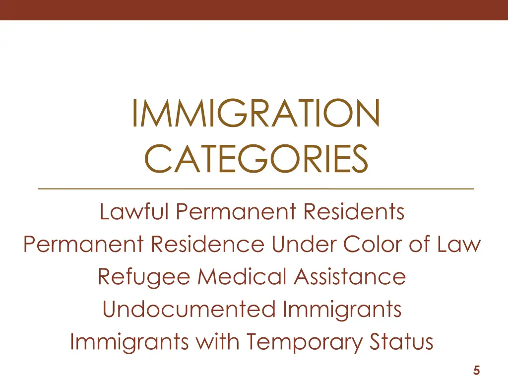 immigration categories