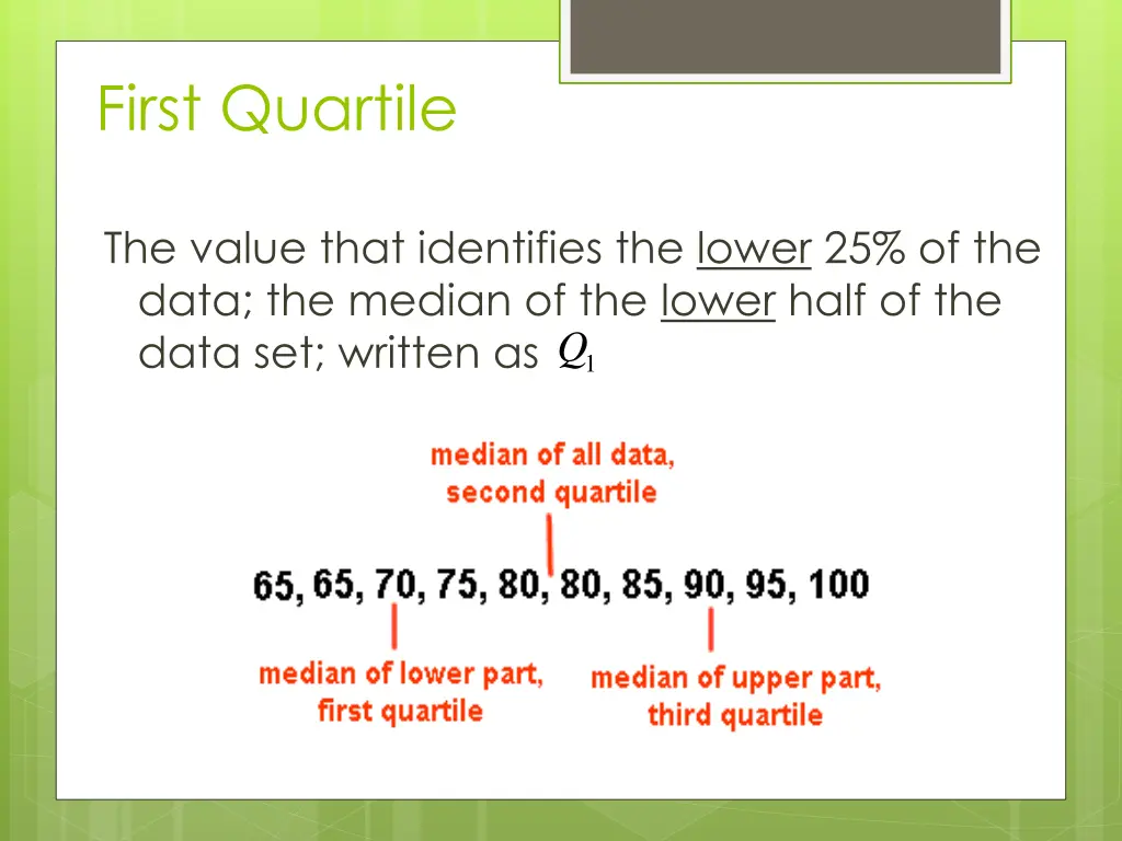 first quartile