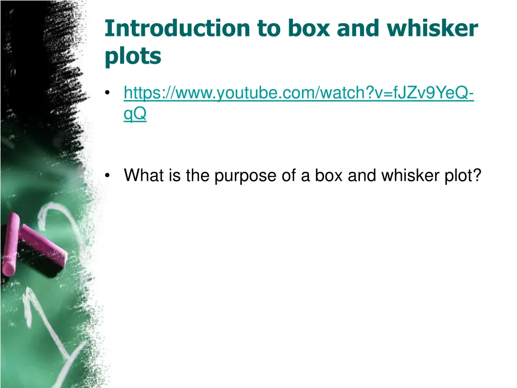 introduction to box and whisker plots