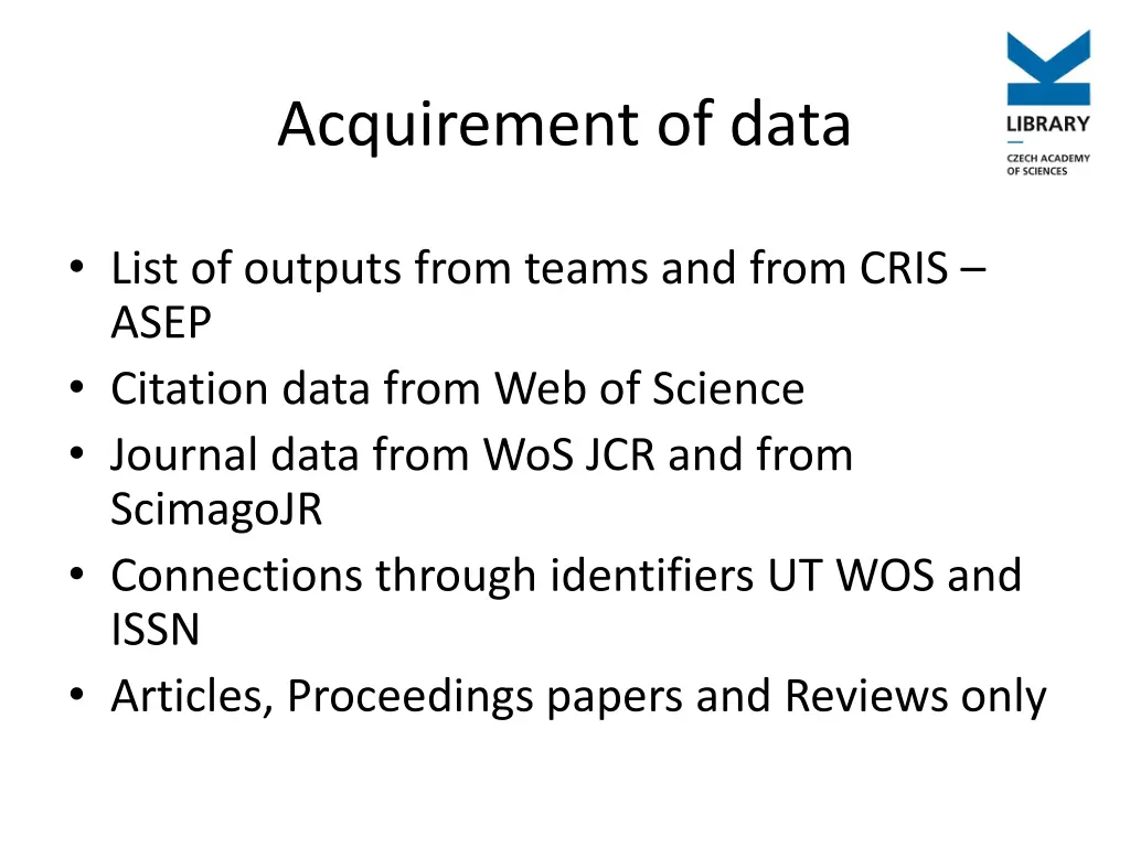 acquirement of data