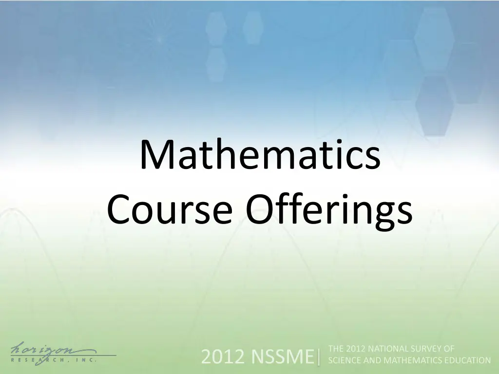 mathematics course offerings