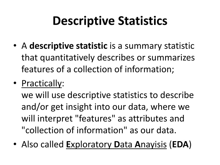 descriptive statistics