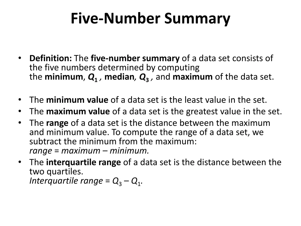 five number summary