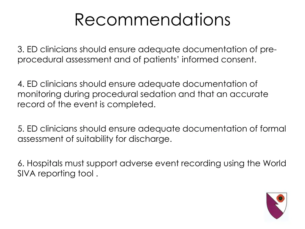 recommendations 1