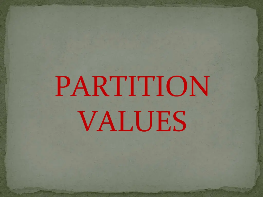 partition values