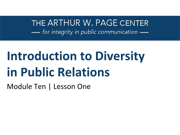 introduction to diversity in public relations