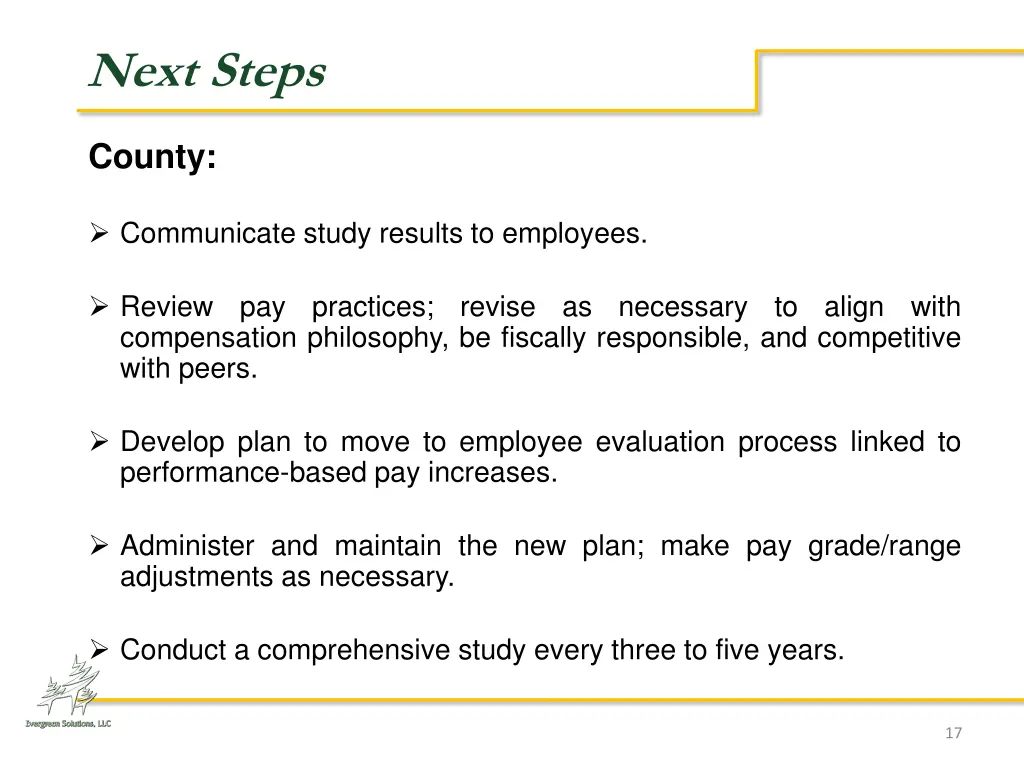 next steps