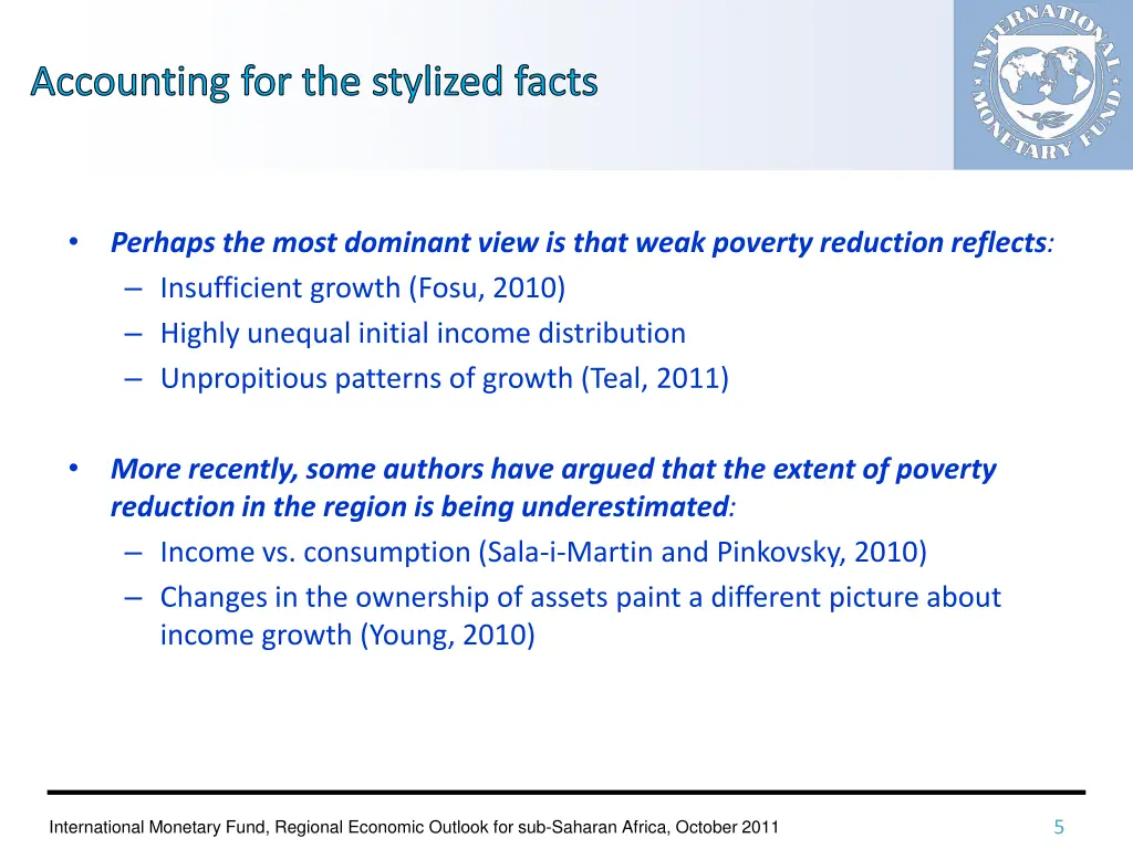 accounting for the stylized facts