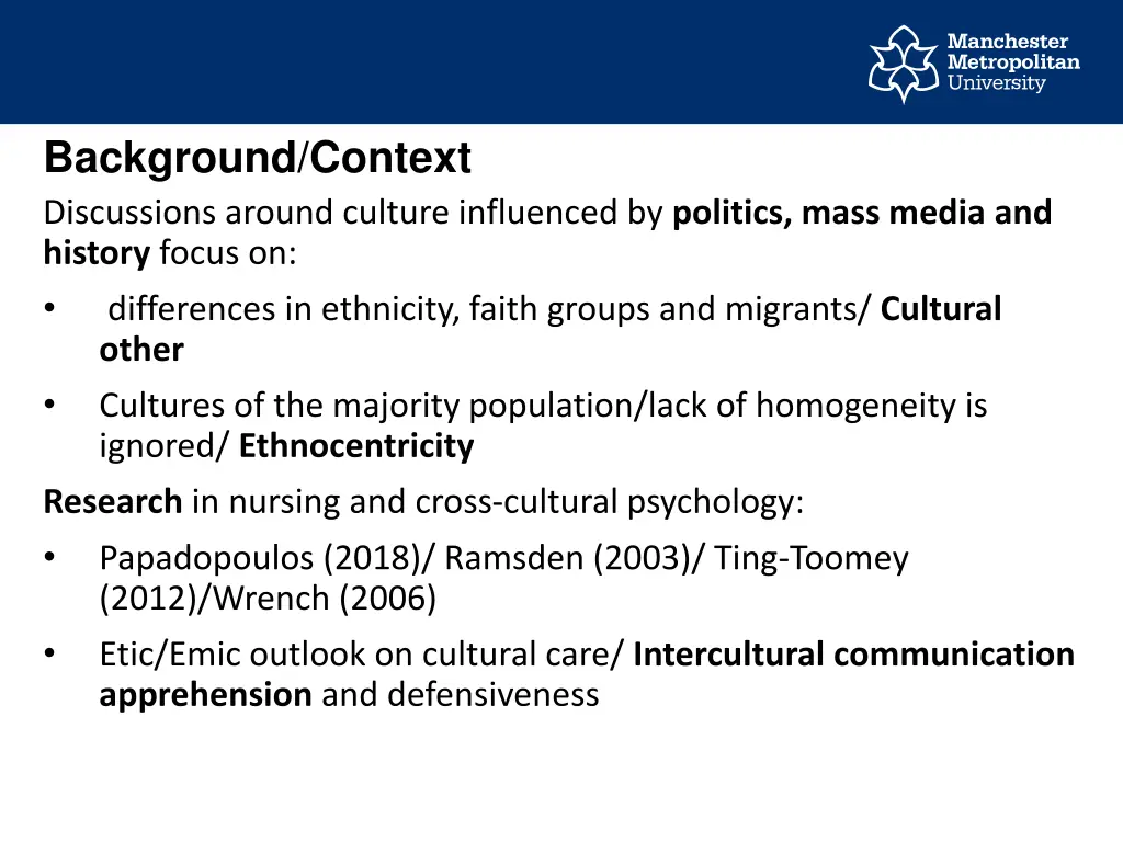 background context discussions around culture