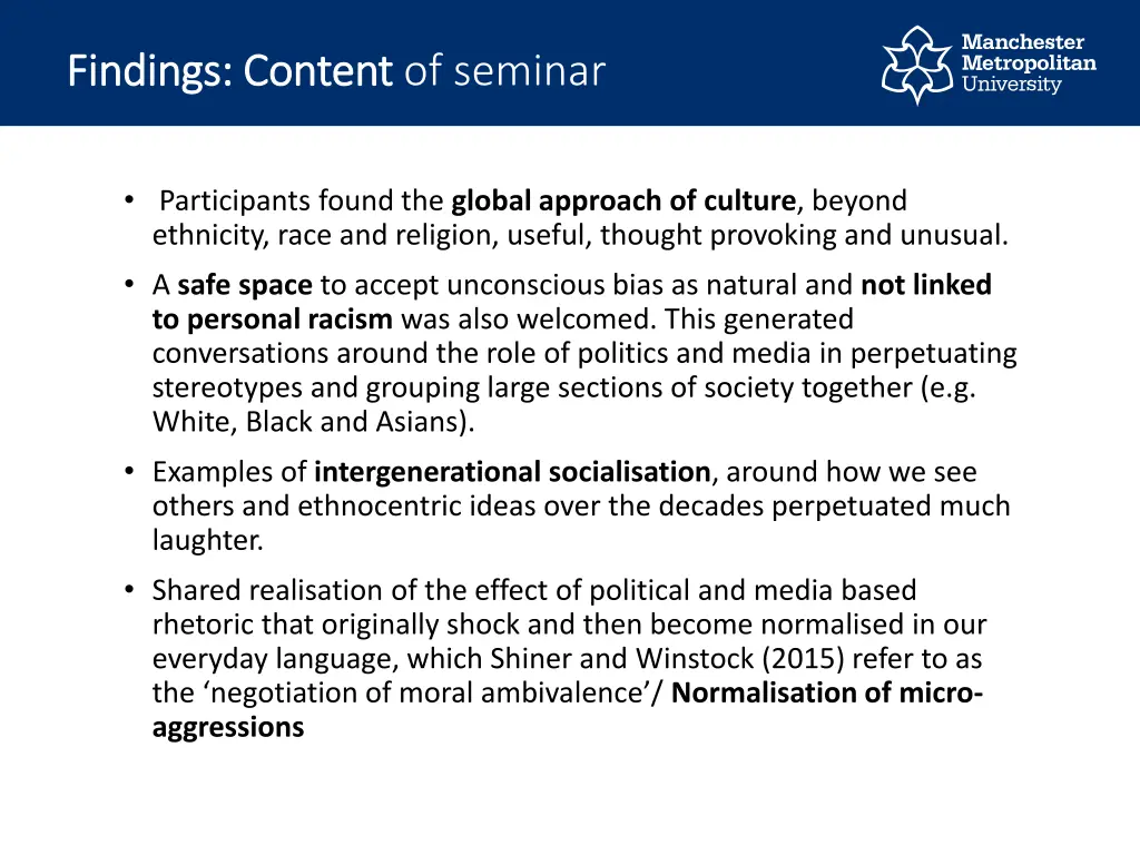 findings content findings content of seminar