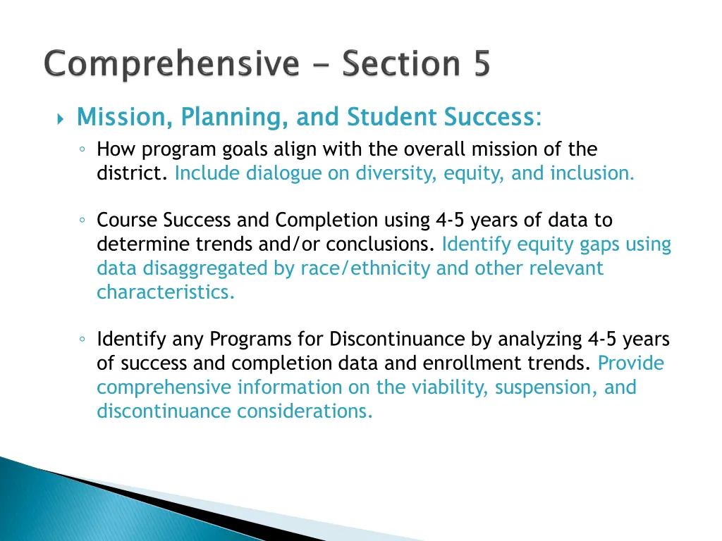mission planning and student success how program