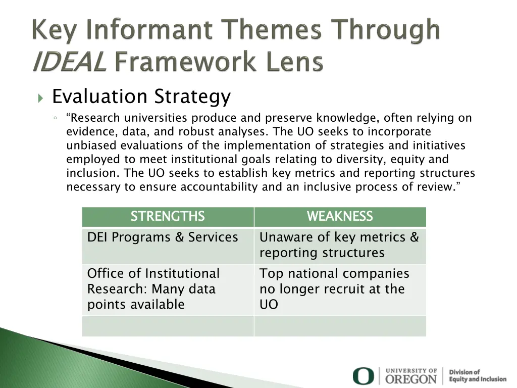 evaluation strategy research universities produce