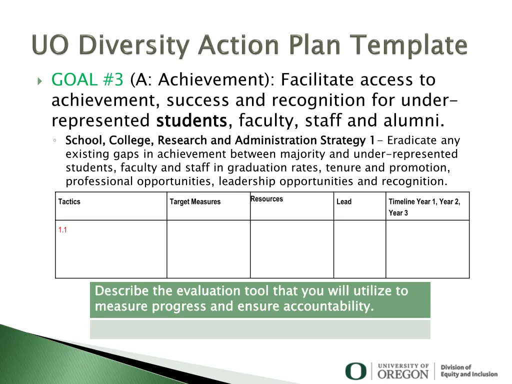 goal 3 a achievement facilitate access