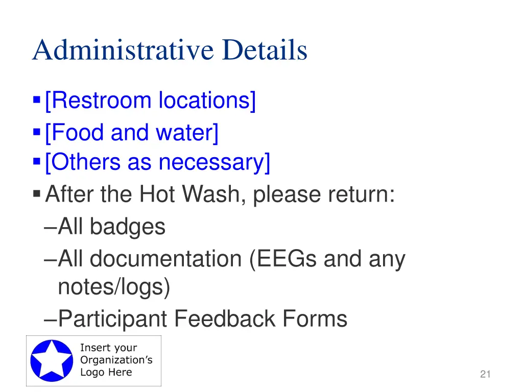 administrative details
