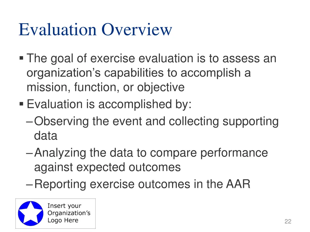 evaluation overview