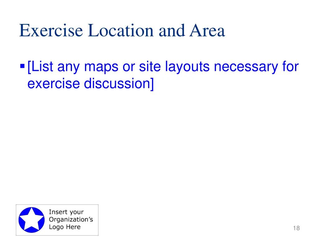 exercise location and area