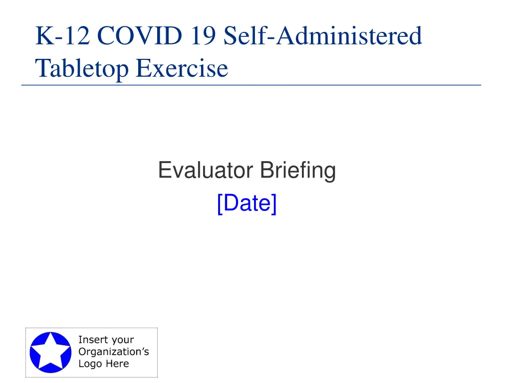 k 12 covid 19 self administered tabletop exercise